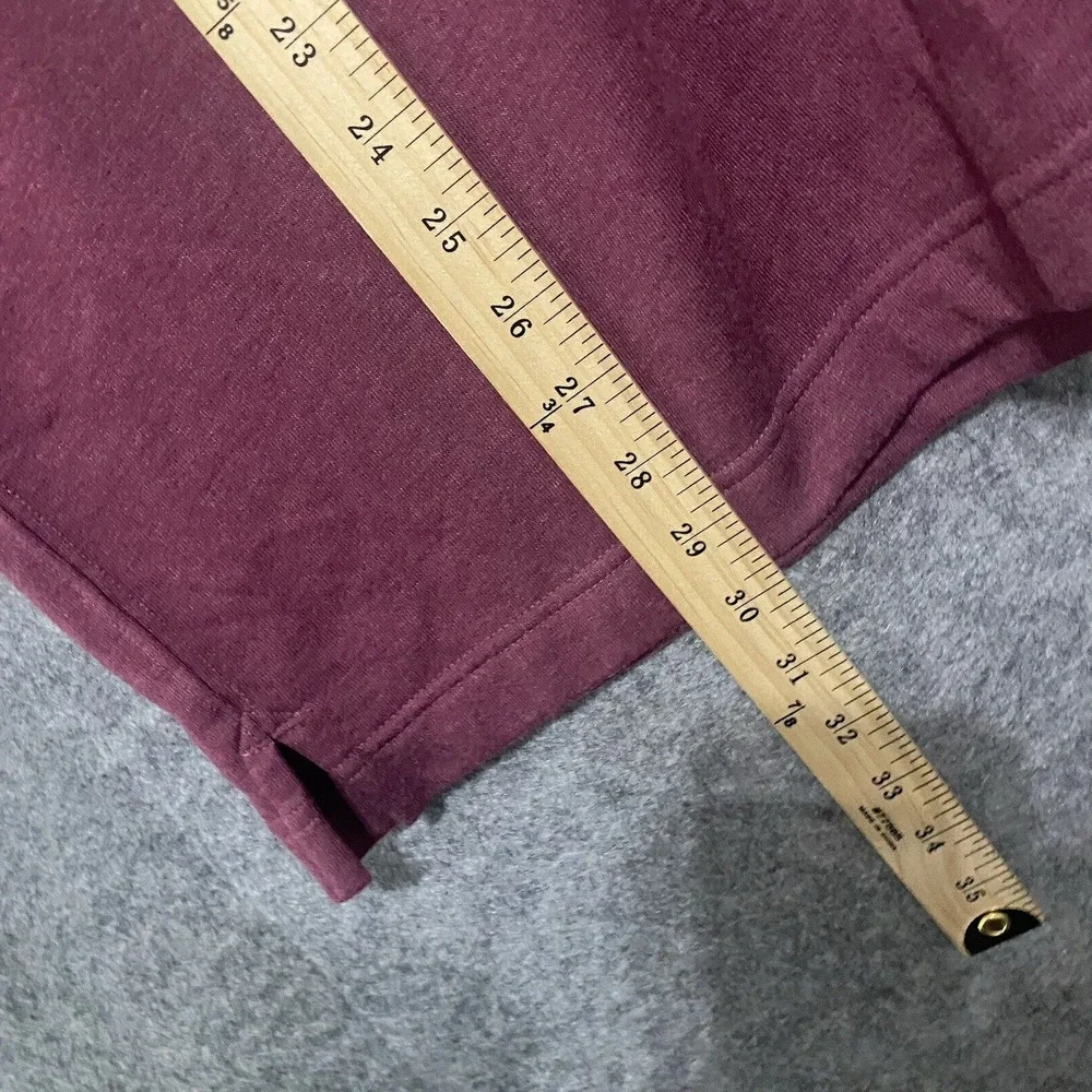 J.Crew Authentic‎ Fleece Mens Sz L Burgundy 1/4 Button Long Sleeve Athleisure